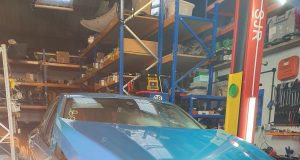 A BMW inside the MT Auto Parts dismantling facility