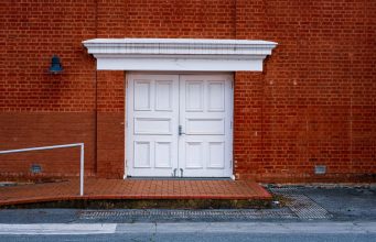 A ramped, step-free approach to a building entrance